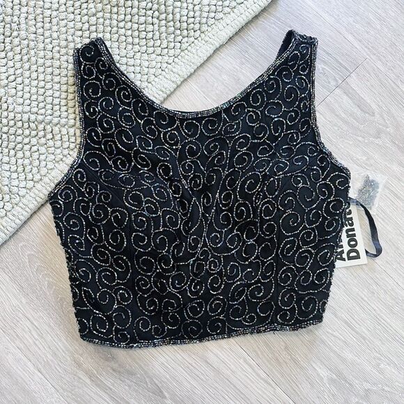 NWT Andretta Donatello Sparkly Cropped  Top - Picture 1 of 4